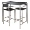Hivvago 3-pc Kitchen Table With Counter Stools Black And Steel