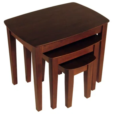 Hivvago 3-pc Nesting Table Set Walnut
