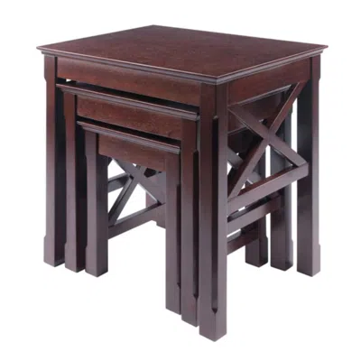 Hivvago 3-pc Nesting Tables Cappuccino In Brown