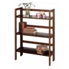 Hivvago 3-pc Storage Shelf With 2 Foldable Fabric Baskets Walnut And Black