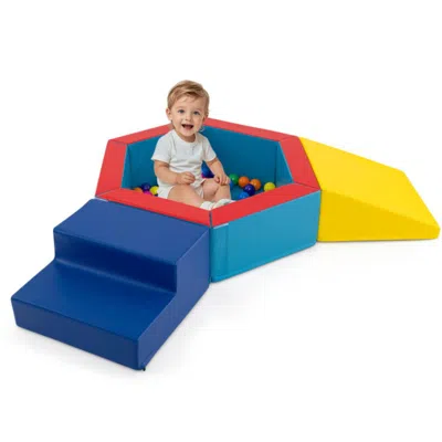 Hivvago 3-piece Baby Foam Climbing Blocks Climb And Crawl Set With 100 Ocean Balls