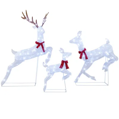 Hivvago 3-piece Christmas Pre-lit Lighted Reindeer Family Set