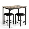 Hivvago 3 Piece Counter Height Dining Set Faux Marble Table