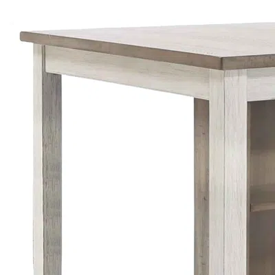 Hivvago 3 Piece Counter Height Table And Barstool Set, Antique White And Brown