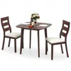Hivvago 3-piece Dining Table Set With Wooden Square Kitchen Table And 2 Chairs In Brown