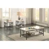 Hivvago 3 Piece Faux Marble Top Table Set With Decorative Metal Frame, Cream & Gray In Neutral