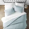 Hivvago 3 Piece Microfiber Farmhouse Coverlet Bedspread Set Light Blue, King/california King In Blue