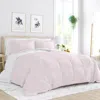 Hivvago 3-piece Microfiber Reversible Comforter Set Blush Pink And White In Pink