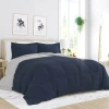Hivvago 3-piece Microfiber Reversible Comforter Set In Navy/grey In Blue