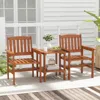 Hivvago 3 Piece Patio Bistro Table And Chairs Set With Umbrella Hole