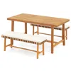 Hivvago 3-piece Patio Dining Set For 4 People Farmhouse Furniture In Brown