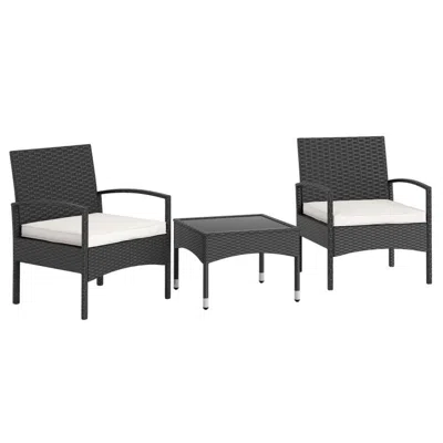 Hivvago 3-piece Patio Furniture Set Rattan Bistro Chairs With Table