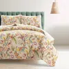Hivvago 3 Piece Peacock Birds Floral Lightweight Polyester Quilt Set Tan In Multi