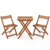 Hivvago 3 Piece Solid Wood Furniture Set With 2 Folding Chairs