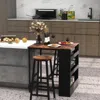 Hivvago 3 Pieces Bar Table Set With Storage