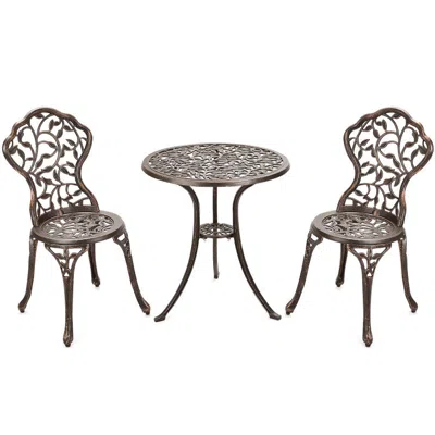 Hivvago 3 Pieces Cast Aluminum Bistro Set