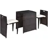 Hivvago 3 Pieces Cushioned Outdoor Wicker Patio Set With No Assembly Needed