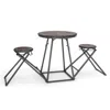 Hivvago 3 Pieces Dining Table Set With 2 Foldable Stools For Small Space-gray