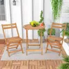 Hivvago 3 Pieces Folding Patio Bistro Set With Slatted Tabletop