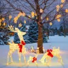 Hivvago 3 Pieces Lighted Reindeer Family Set With 230 Led Lights Stakes