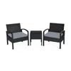 Hivvago 3 Pieces Outdoor Rattan Patio Conversation Set With Seat Cushions-red