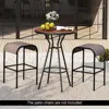 Hivvago 3 Pieces Outdoor Round Bar Table Set With 1.6 Inches Umbrella Hole