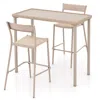 Hivvago 3 Pieces Patio Bar Table Set With Height Table And 2 Armless Chairs