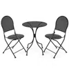 Hivvago 3 Pieces Patio Bistro Set Outdoor Conversation Furniture Table And Folding Chair