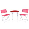Hivvago 3 Pieces Patio Folding Bistro Set For Balcony Or Outdoor Space-red