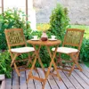 Hivvago 3 Pieces Patio Folding Bistro Set With Padded Cushion And Round Coffee Table-white