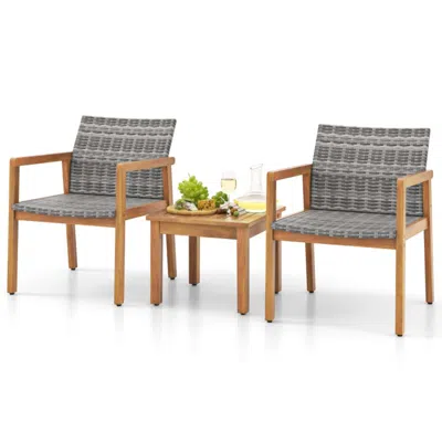 Hivvago 3 Pieces Patio Furniture Set With Chair In Gray