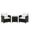 Hivvago 3 Pieces Patio Furniture Set With Tempered Glass Coffee Table-black