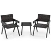 Hivvago 3 Pieces Patio Pe Wicker Bistro Set With Quick-drying Foam-black