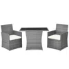 Hivvago 3 Pieces Patio Rattan Furniture Set With Cushioned Armrest Sofa-white