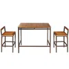 Hivvago 3 Pieces Patio Rattan Wicker Bar Dining Furniture Set