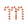Hivvago 3 Pieces Pre-lit Candy Canes With 75 Led Lights And Ground Stakes
