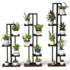 Hivvago 3 Pieces Tall Wood Plant Stand Set 4+5+6-tier Indoor Flower Stands-rustic Brown