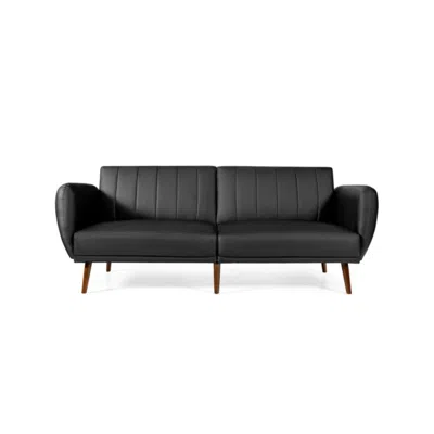 Hivvago 3 Seat Convertible Sofa Bed With Adjustable Backrest For Living Room-black
