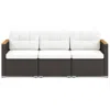 Hivvago 3-seat Patio Couch Sofa With Deep Seating And Cushion In White