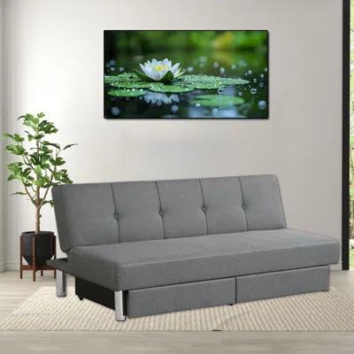 Hivvago 3-seater Adjustable Sofa Bed With Dual Storage Drawers And Three Reclining Positions In Gray