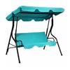 Hivvago 3 Seats Patio Canopy Cushioned Steel Frame Swing Glider Hammock-blue