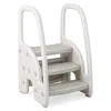 Hivvago 3-step Stool With Safety Handles And Non-slip Pedals For Toddlers In White
