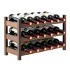 Hivvago 3-tier Bamboo Freestanding Countertop Wine Bottle Organizer-coffee