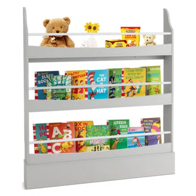 Hivvago 3-tier Bookshelf With 2 Anti-tipping Kits For Books And Magazines-white