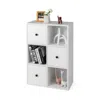 Hivvago 3-tier Bookshelf With Anti-toppling Device For Living Room-white