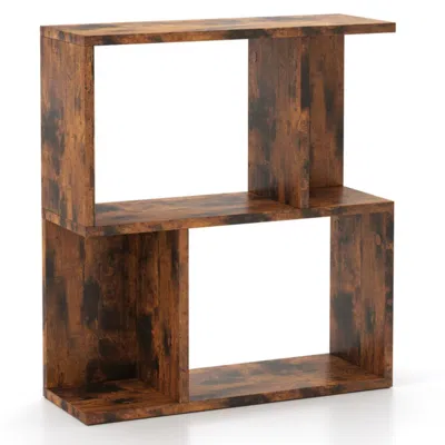 Hivvago 3-tier Bookshelf With Display Shelf For Small Space In Brown