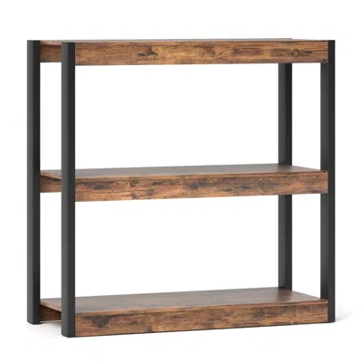 Hivvago 3 Tier Bookshelf Wooden Bookcase With Dual Anti-tipping Kits