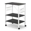 Hivvago 3-tier Kitchen Baker's Rack Microwave Oven Storage Cart With Hooks