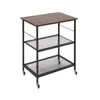 Hivvago 3-tier Kitchen Utility Industrial Cart With Storage-brown
