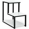Hivvago 3-tier Ladder-shaped Chair Side Table With Storage Shelf-white